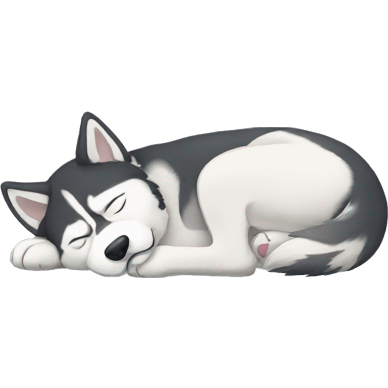 husky sleeping  emoji