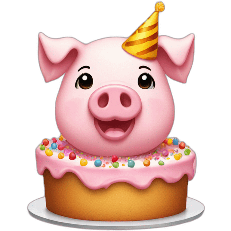 Birthday cake pig  emoji