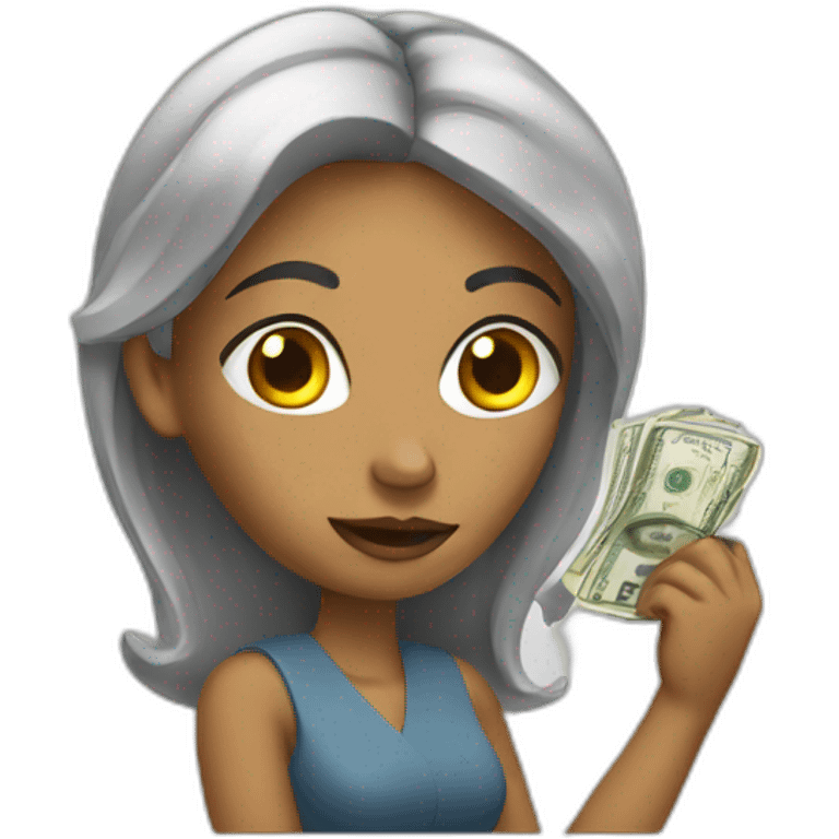 Thinking money woman emoji