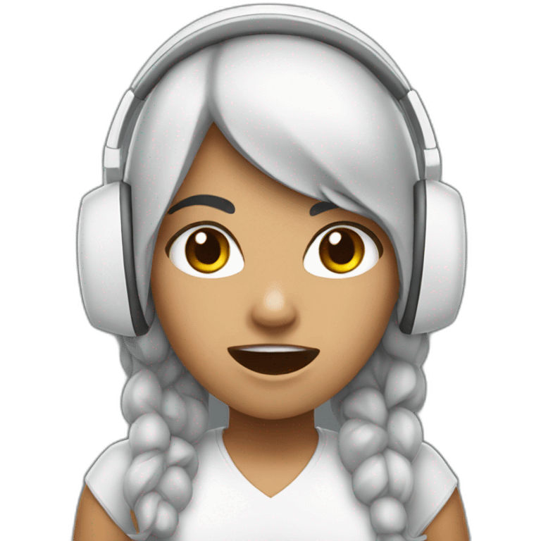 Hispanic girl with white headset raging emoji