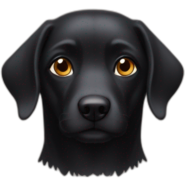 Chien noir avec yeux marrons  emoji