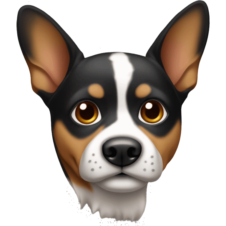 black and tan dog with pointy ears white chest emoji