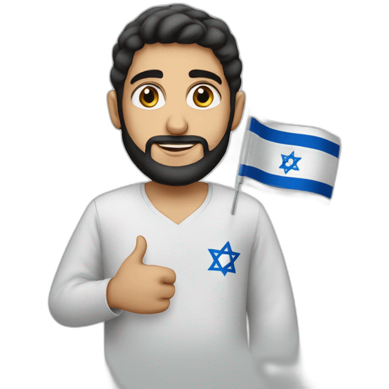 Arabic guy with Israel flag emoji