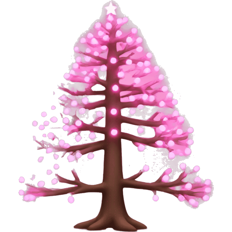 New year tree with pink lights emoji