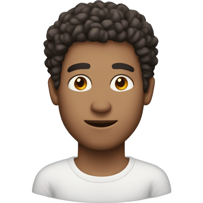 He is a white-skinned man with slightly curly hair and brown eyes that reach his eyebrows. He has hoop earrings in his ears and has long eyelashes. emoji