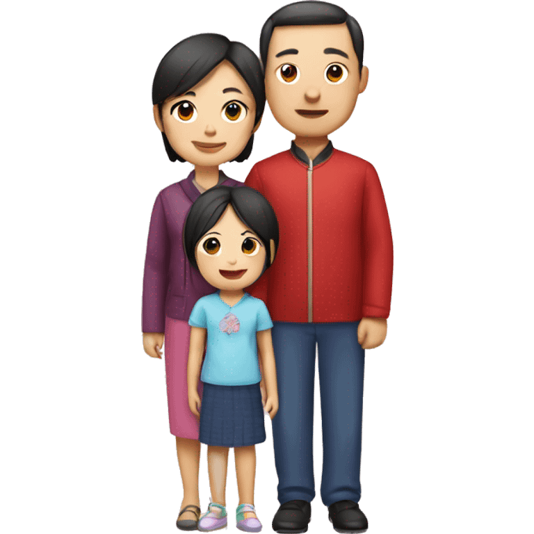 Chinese family with one daughter emoji