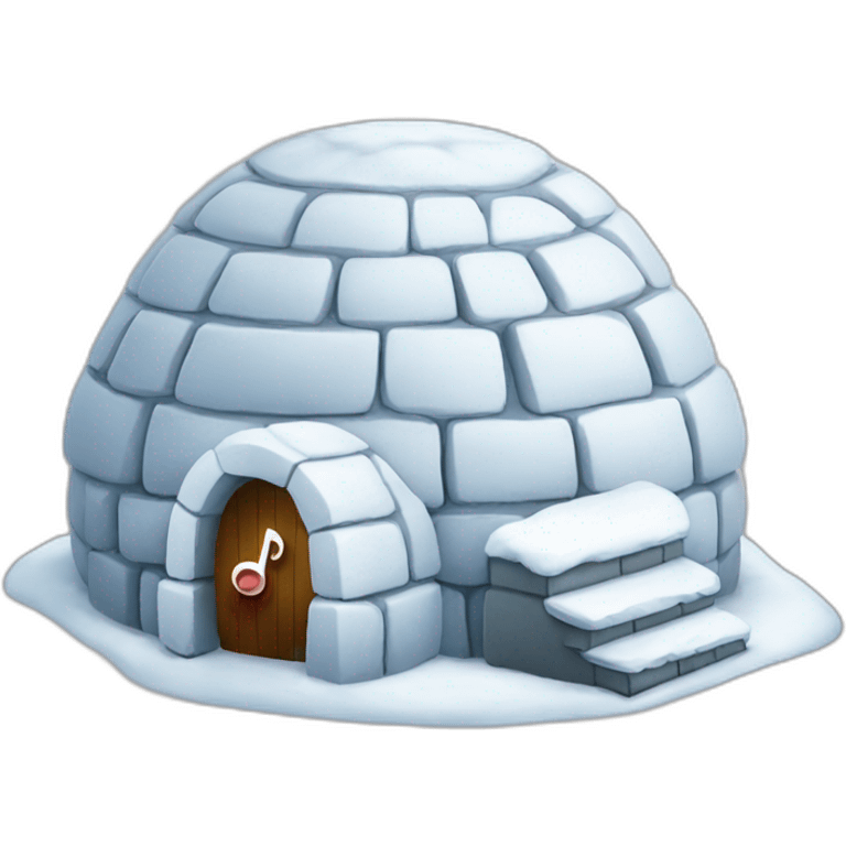 igloo with music sign emoji