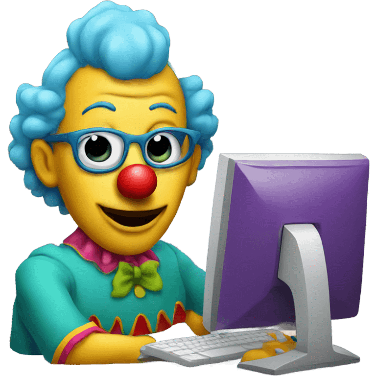 clown at the computer emoji