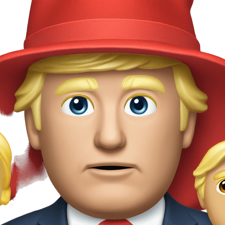 donald trump red hat with MAGA on it emoji