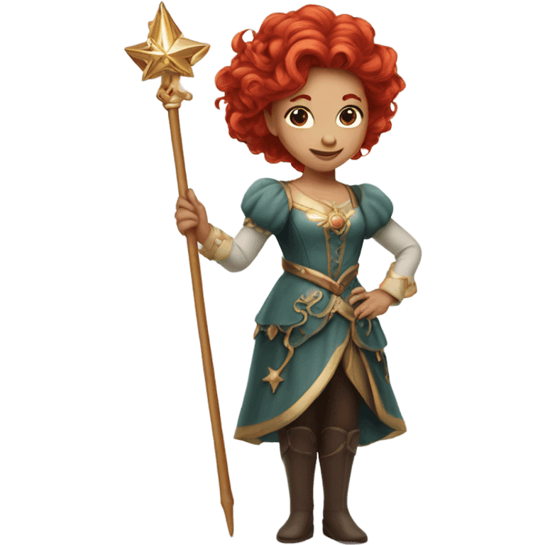 Red haired royal girl with magical wand emoji