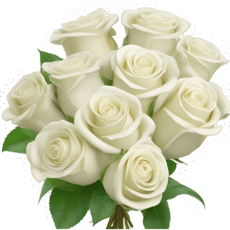 Boquet of white roses emoji