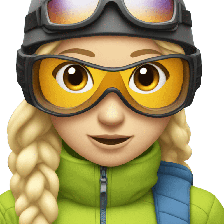 Blonde girl skiing  emoji