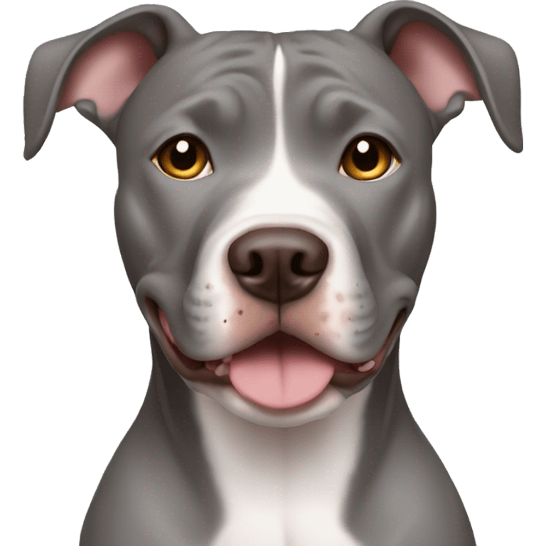 Grey female pitbull with brown eyes emoji