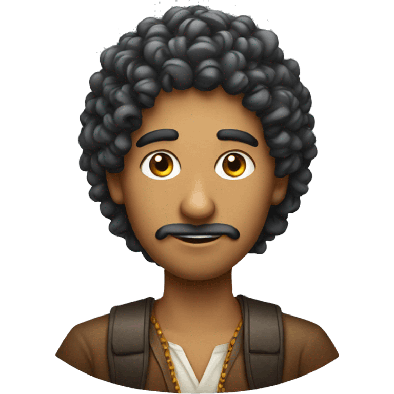 Indian computer support with curly hair emoji