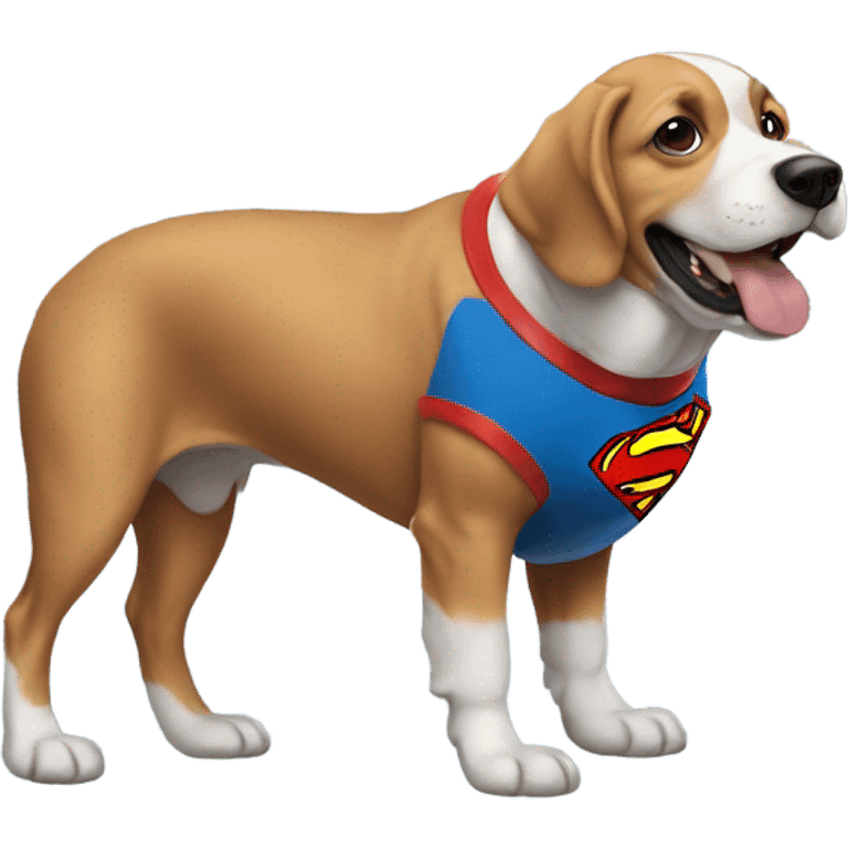 Dog with superman suit emoji