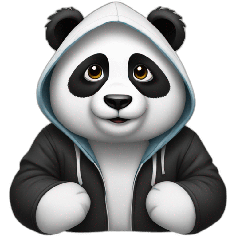 Panda wearing a hoodie emoji