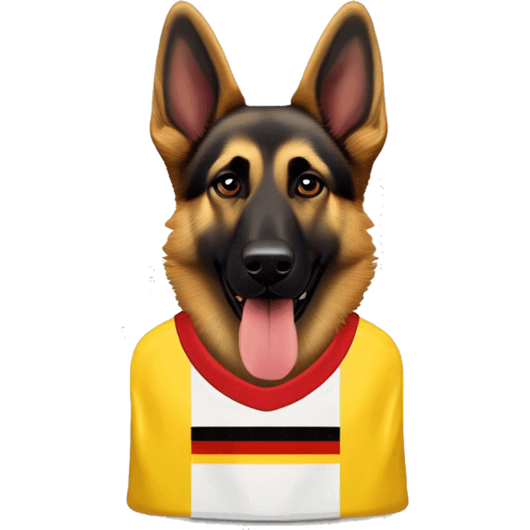 German Sheppard dog with Colombian jersey  emoji