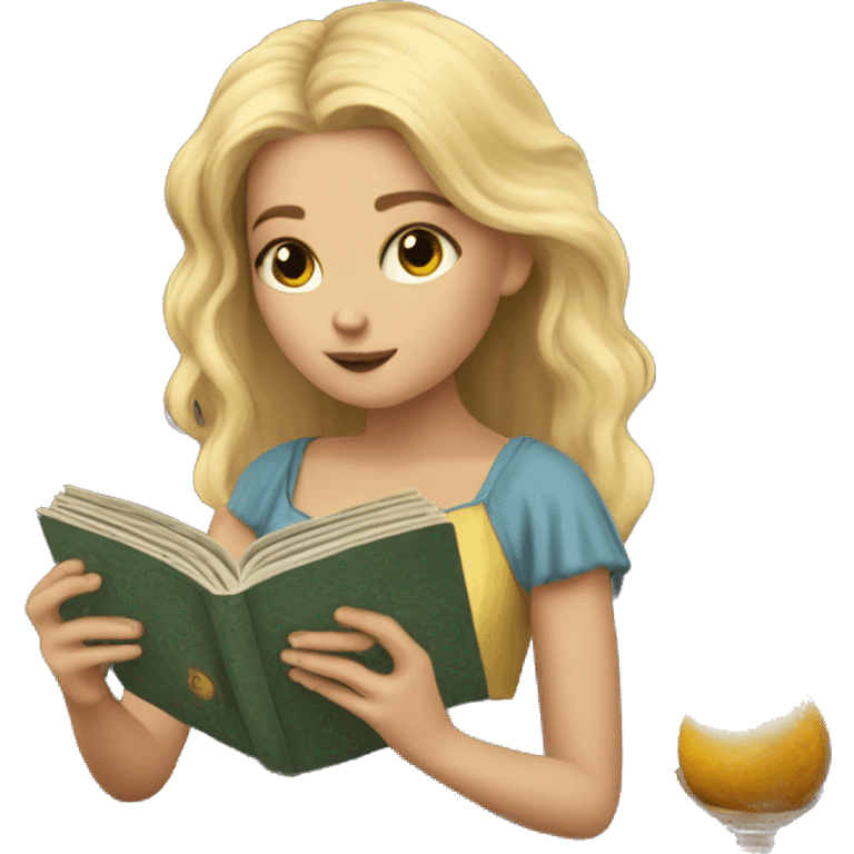 Blonde Girl reading tarot  emoji