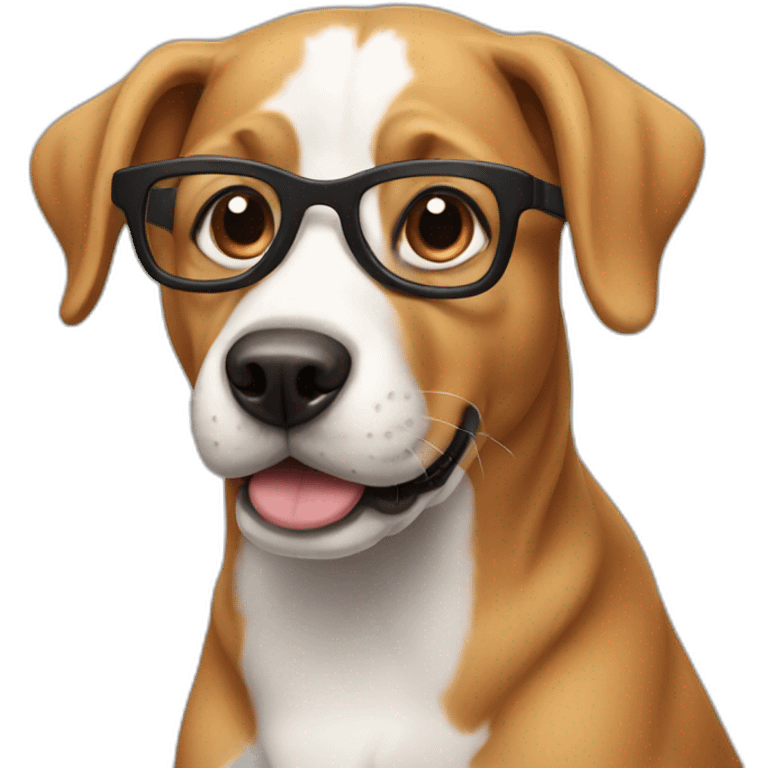 dog with spec emoji