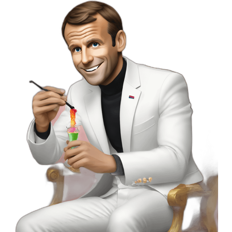 Emmanuel Macron with shisha emoji