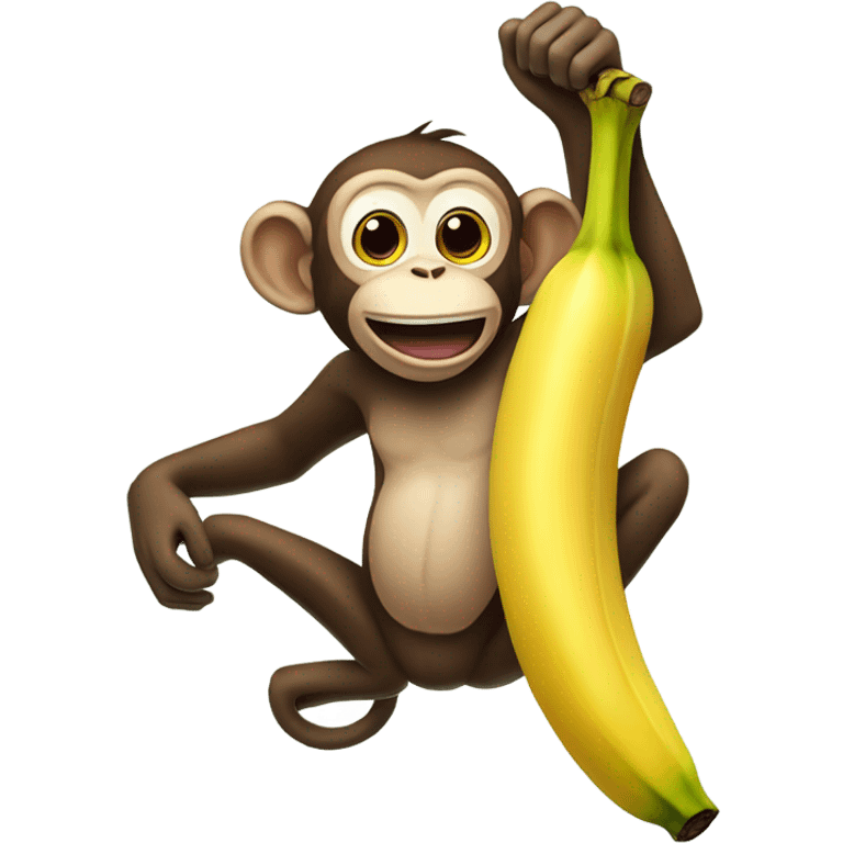 Upside down monkey, eating bananas emoji