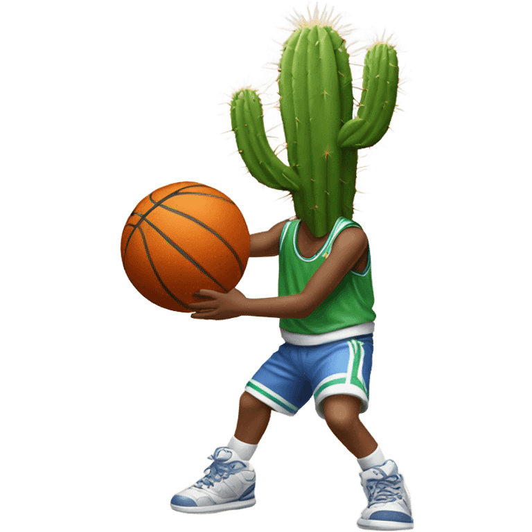 Cactus playing basketball emoji