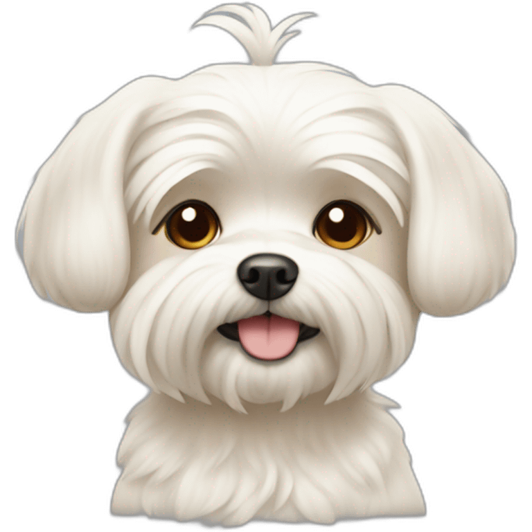 maltese with beige ears emoji