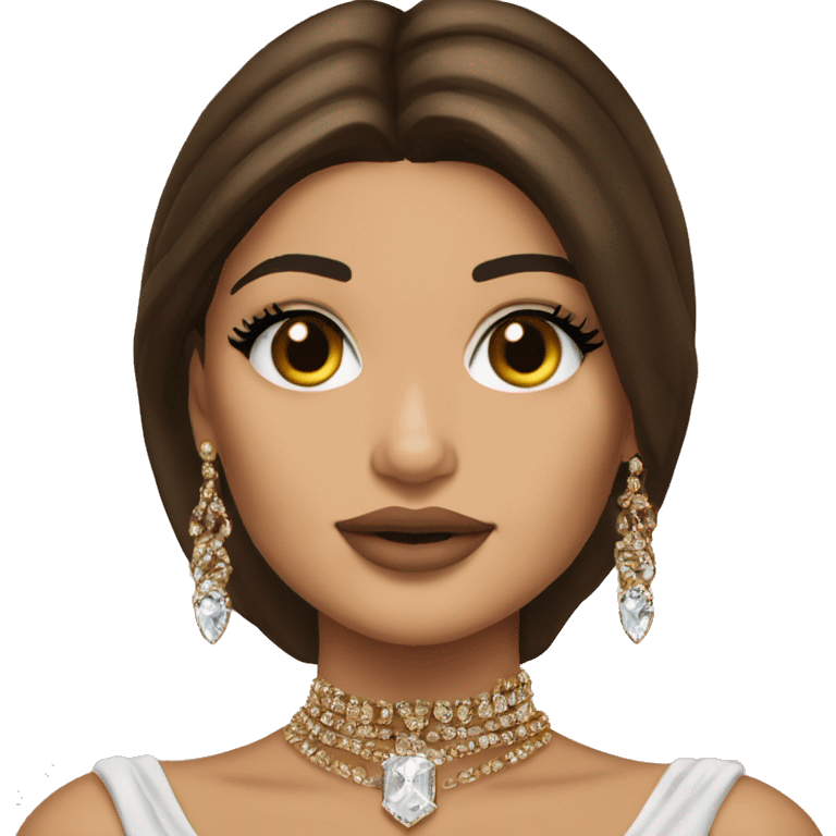 Kylie Jenner Princess with jewellery brown hair emoji