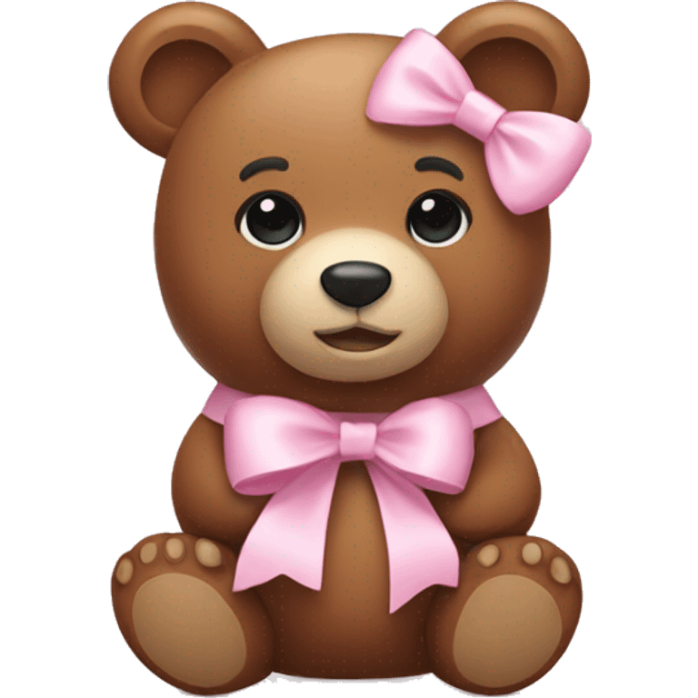 Bear with a light pink bow emoji