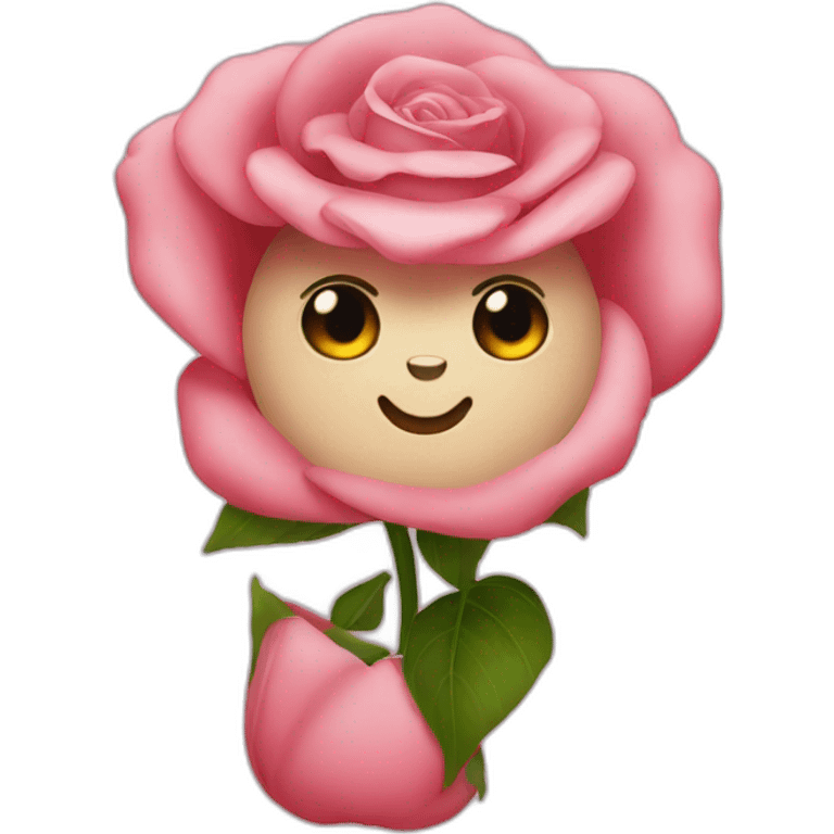 Chat avec une rose emoji