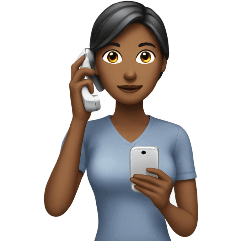 Woman holding phone next to the ear emoji