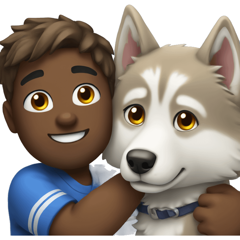 Hurricane and husky in love emoji