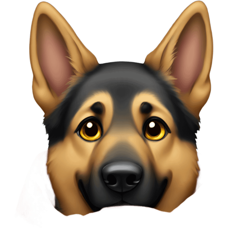 German shepherd holding blanket emoji