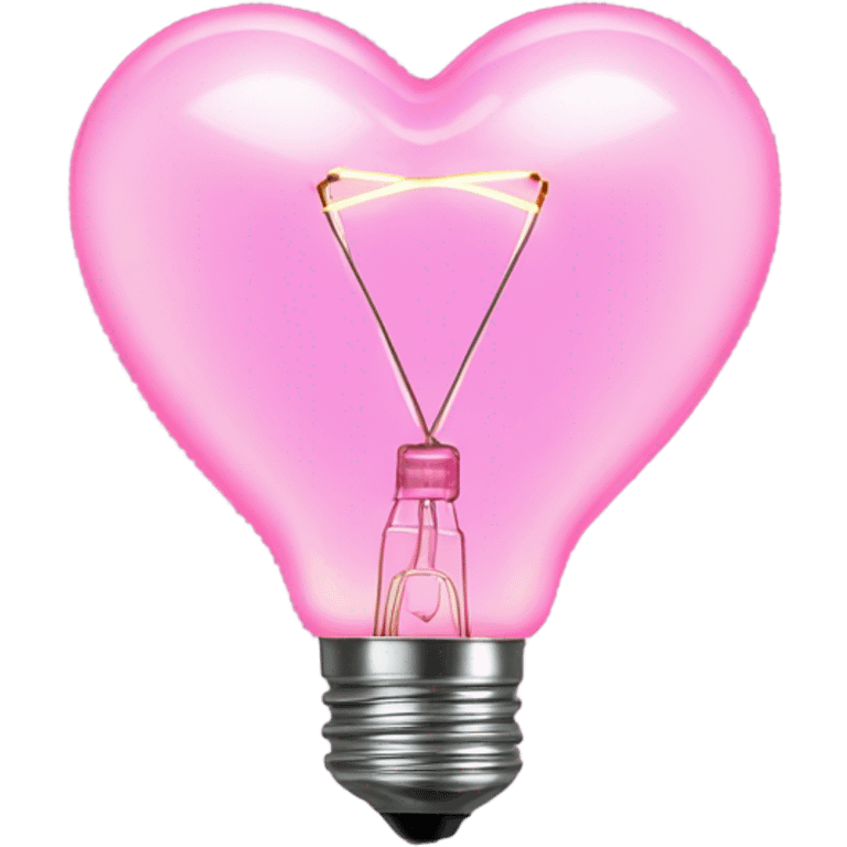 Realistic isolated pink heart shaped string light bulb . emoji