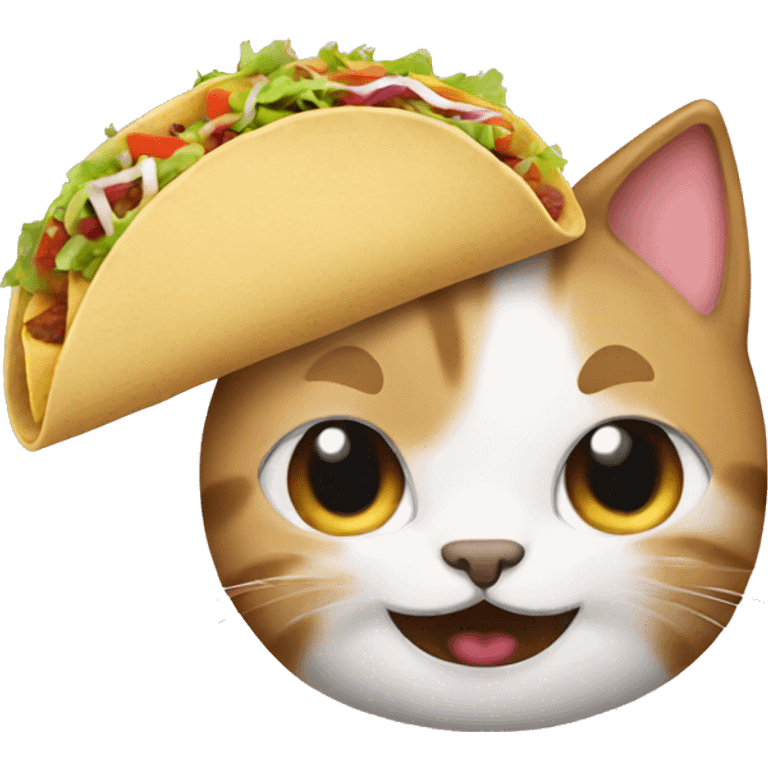 Cat eating taco emoji