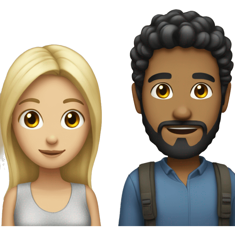 boy with black hair and beard with blonde girlfriend  emoji