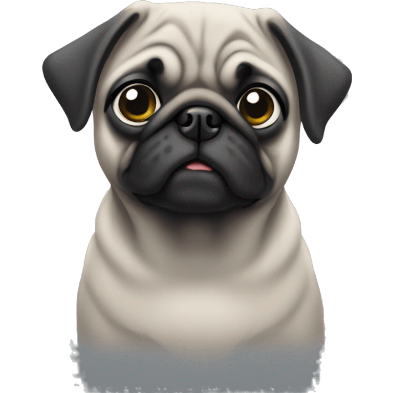 Ah pug grey small and cute emoji