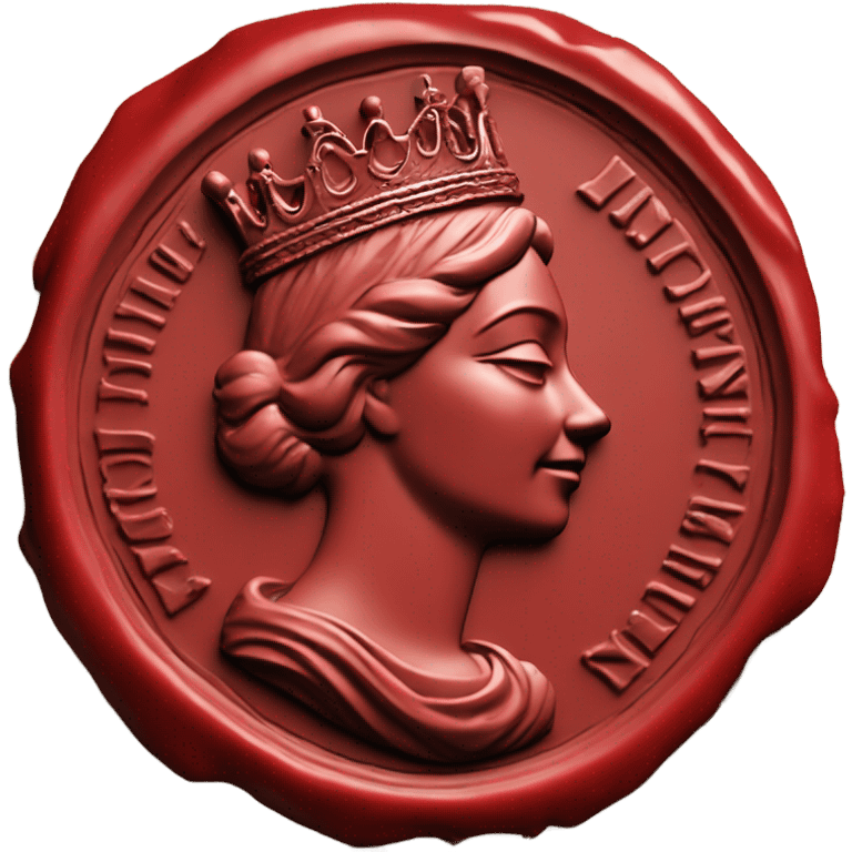 queen wax seal red crack broken circle emoji