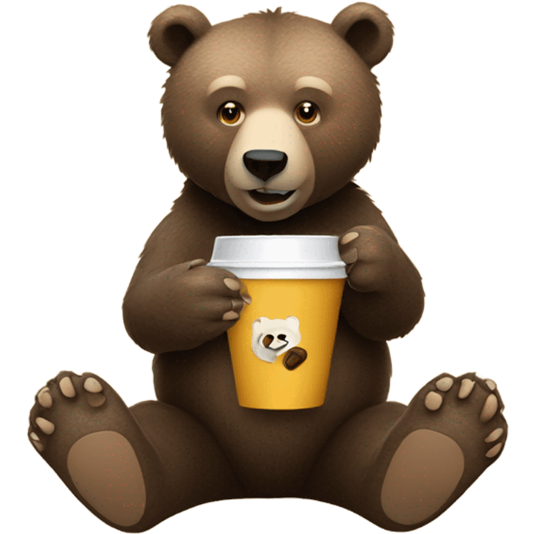 Bear drinking coffee emoji