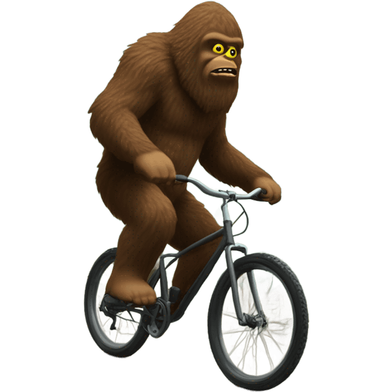 Sasquatch riding a bike down a hill  emoji