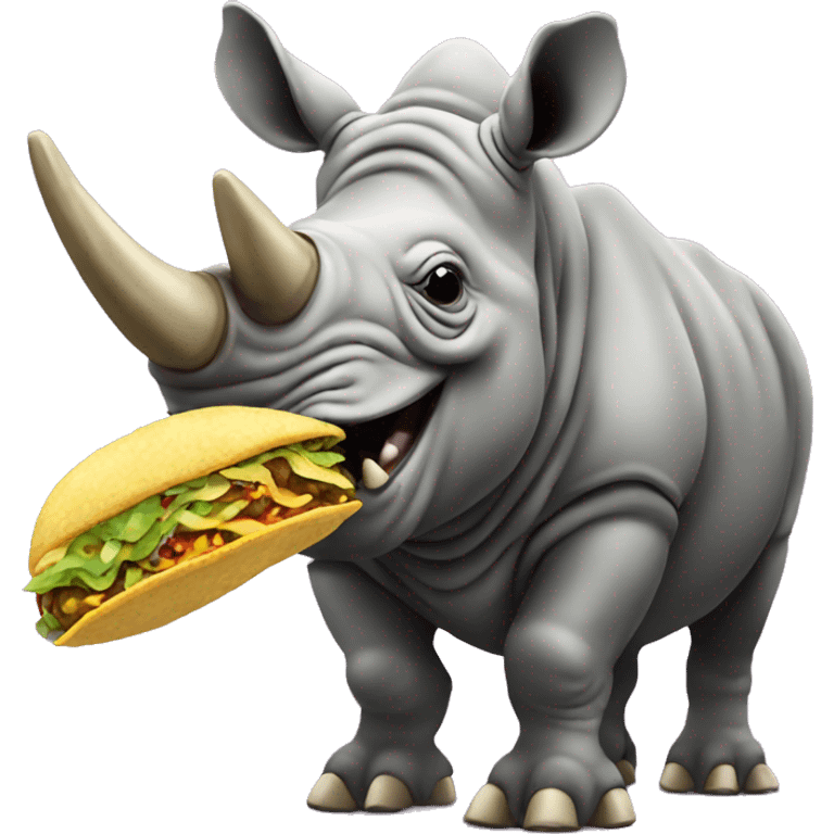 Rhino eating a taco emoji