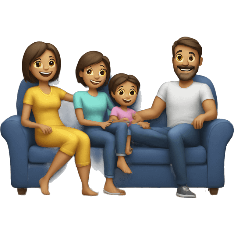 happy family on couch emoji