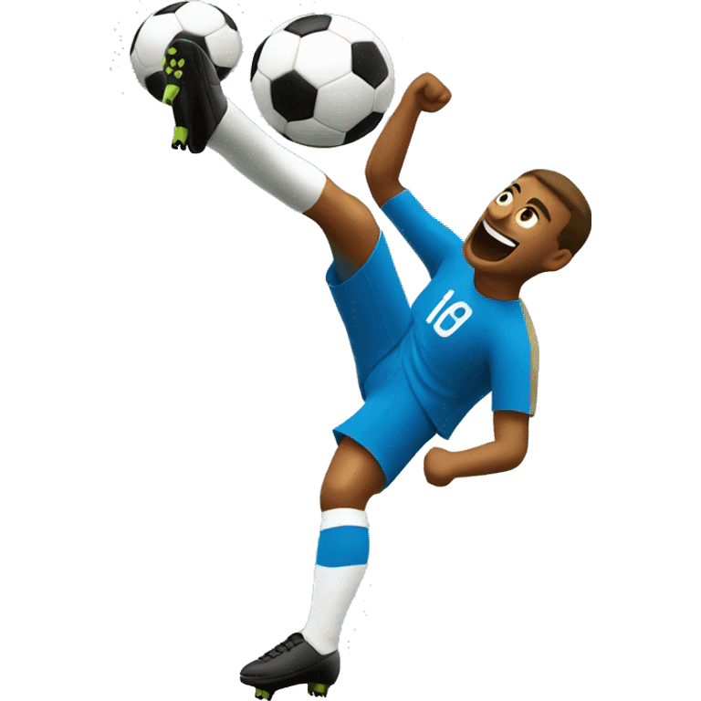 Soccer player scoring a bicycle kick emoji