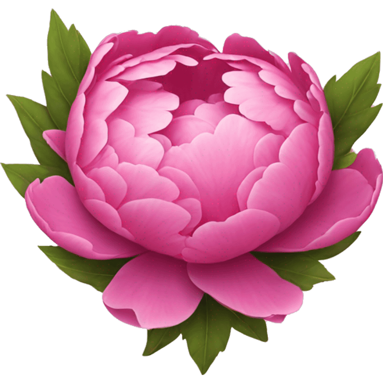 Pink peony heart emoji