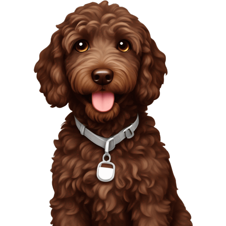 mini chocolate labradoodle  emoji