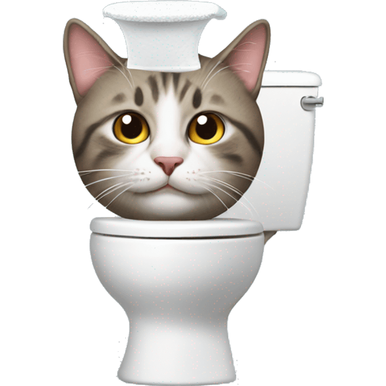 Cat with toilet on its head emoji