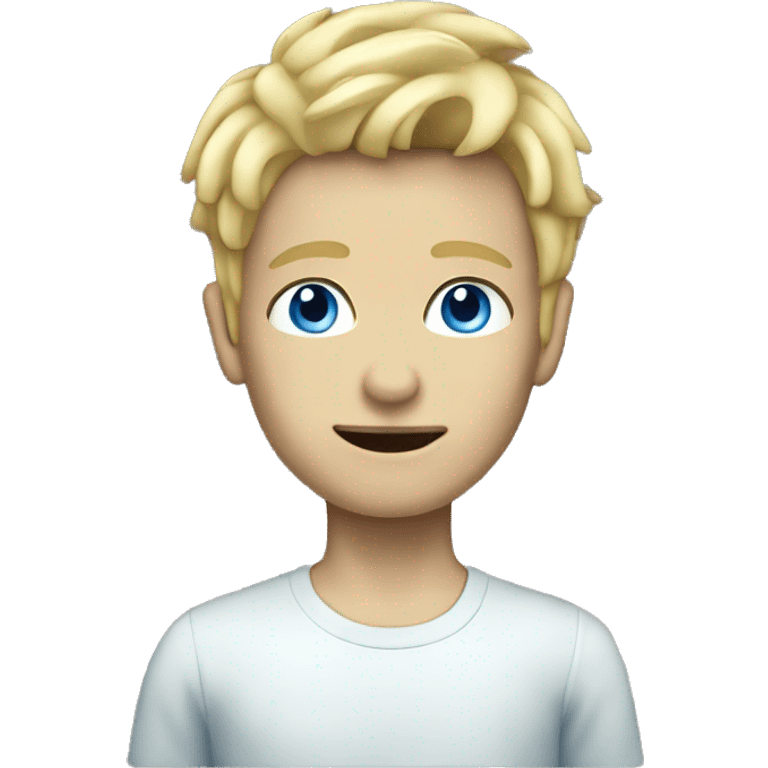 blue eyes blonde boy full body  blue skin emoji