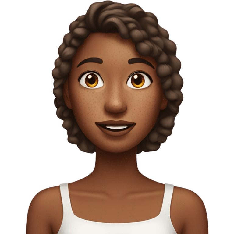 Freackle face girl skincare on her face emoji