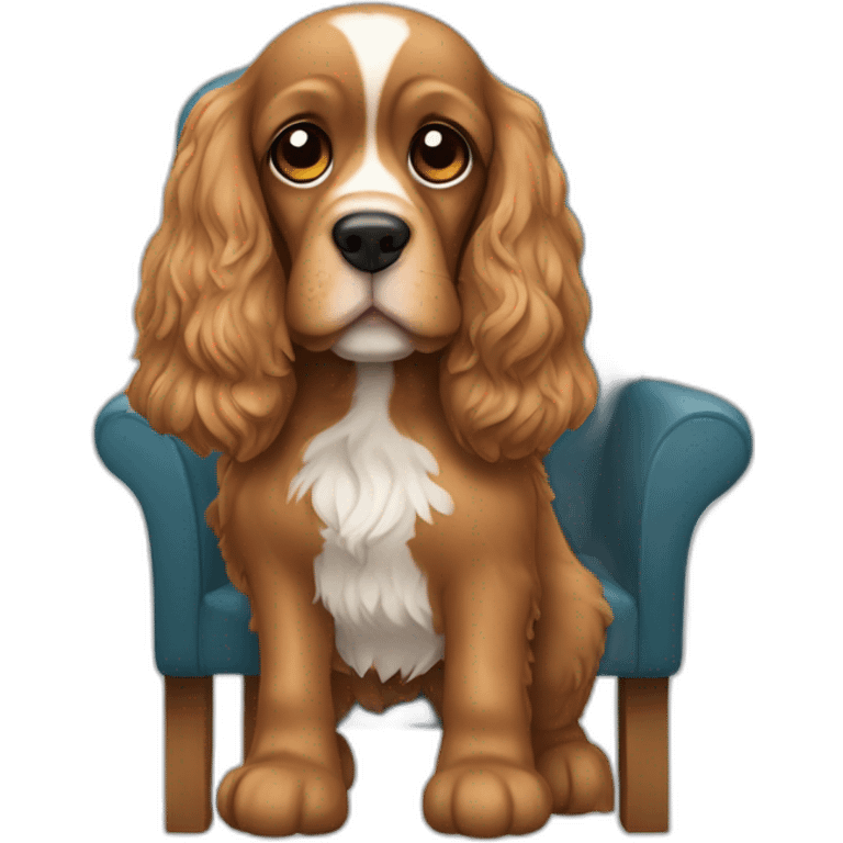 un cocker spaniel en una silla emoji