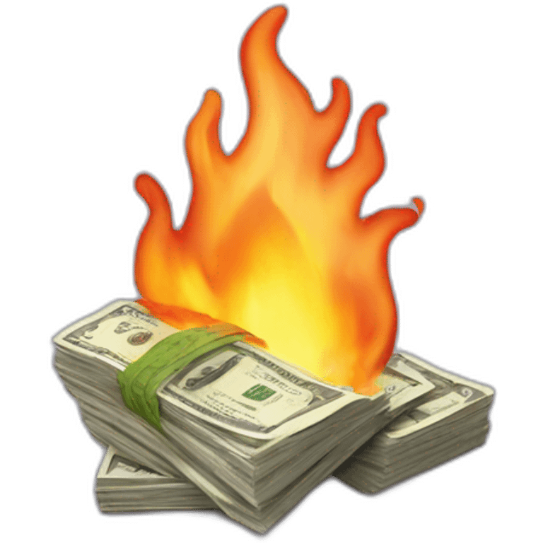 Burning wad of money emoji